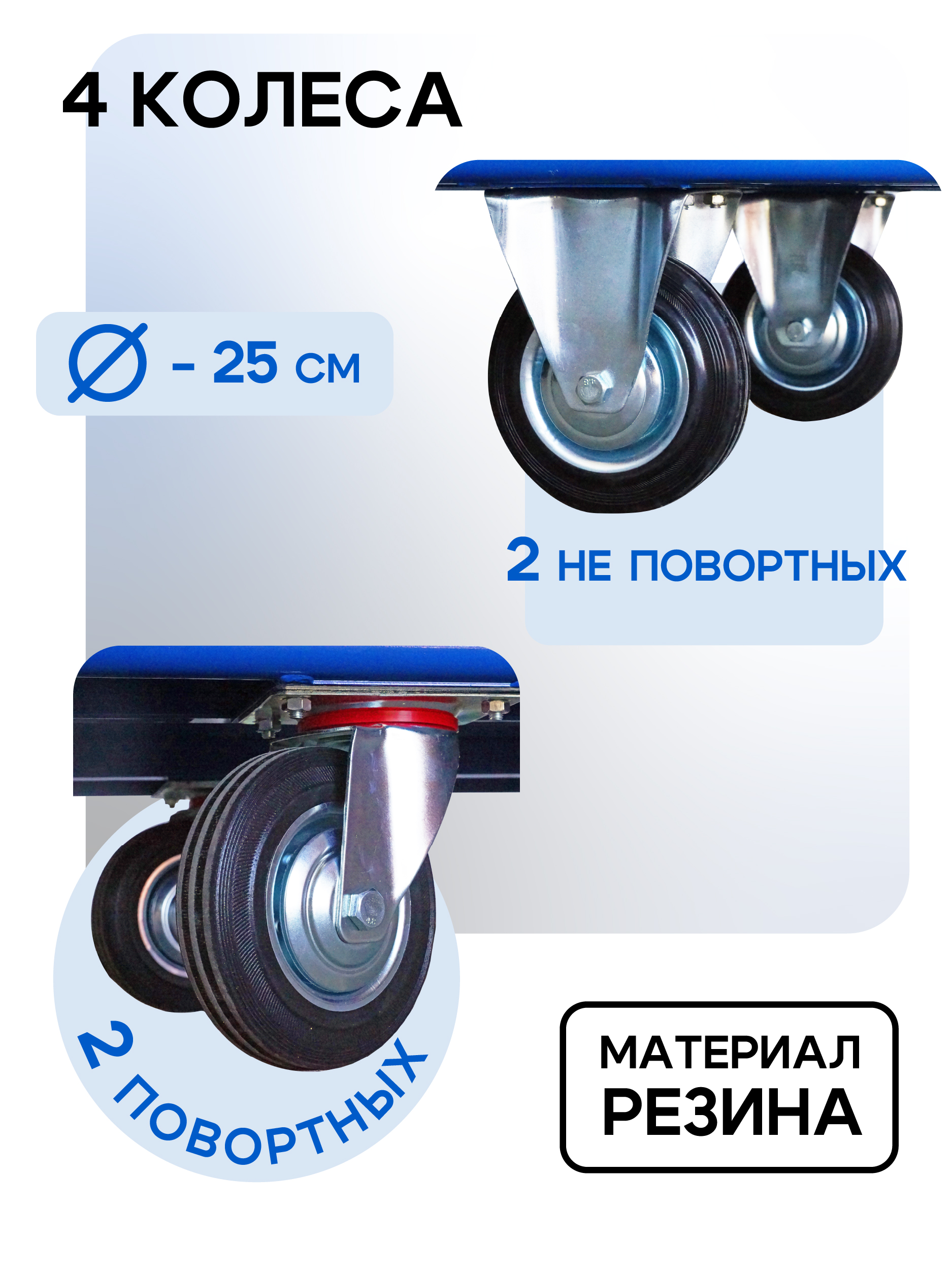 Платформенная тележка Промышленник 1200х800 сетчатая ПС-8.12 250 мм фото 4