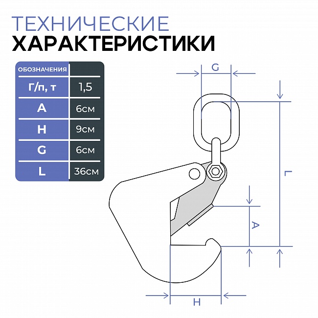 Захват монтажный Промышленник окрашенный 1,5 т упаковка 2 шт. фото 2